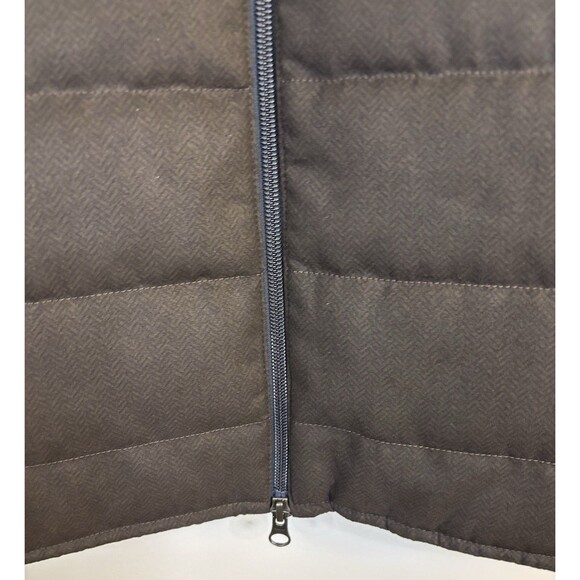 MAISON WOOLIES Puffer Merino Wool Vest Mens Large Full Zip Pockets Navy Classic - Picture 5 of 13